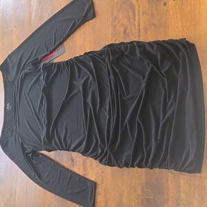 Sofia By Sofia Vergara Black Ruched Bodycon Mini Dress Size Small